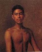 Hubert Vos Iokepa, Hawaiian Fisher Boy oil on canvas